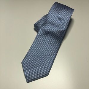 CLUB ROOM Blue/Silver Geometric Design Silk Mens Tie